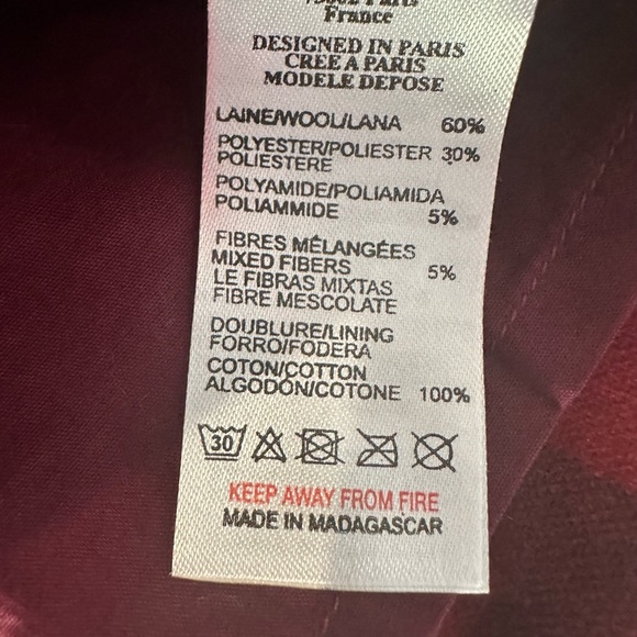 JACADI wool blend red skirt in size 3 - Picture 6 of 8